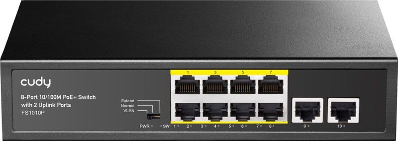 Cudy PoE+ Switch - 8 Poorten - 2 Uplink - 120W