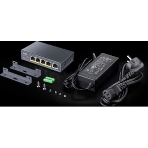 Cudy - GS1005P - Netwerkswitch - Grijs - Power over Ethernet - 5 Havens