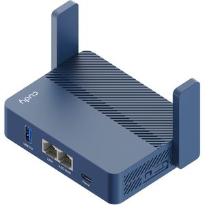 Cudy - AX3000 - Pocket-Sized Wi-Fi 6 Router - Zwart - Materiaal: Kunststof