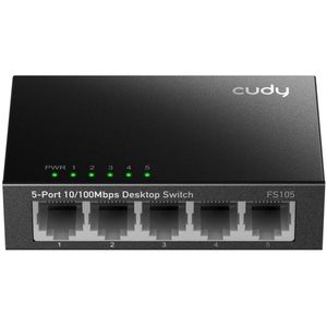 Cudy - FS105 - Netwerkschakelaar - Zwart - 5 Havens - 1 Gbit/s