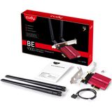 Cudy - BE9300 - Netwerkkaart - Zwart, Rood - PCI Express Adapter