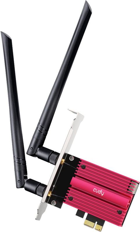 Cudy - BE9300 - Netwerkkaart - Zwart, Rood - PCI Express Adapter