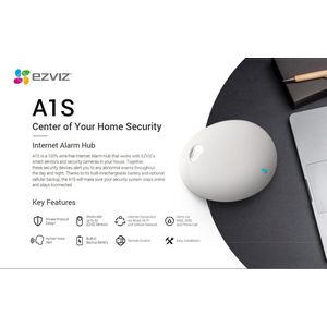 EZVIZ® CS-A1S-32W A1S Smart Home Internet Alarm Hub Alarmsysteem - WiFi/LAN & 4G - 32 Sensoren - 100% Draadloos - Werkt met Alexa en Google Home