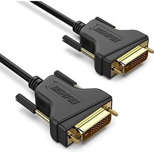 BENFEI DVI naar DVI-kabel, 1,8 meter DVI-D 24+1 vergulde kabel, dubbele verbindingsondersteuning hoge resolutie 2560x1600 voor gaming, dvd, laptop, HDTV