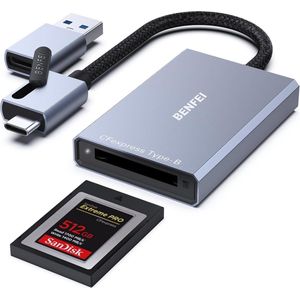 Benfei CFExpress Type B Kaartlezer - Aluminium USB 3.0/ USB C naar Type B Cardreader
