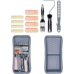 12-delige mini-verfrollerset, 4 inch (10,2 cm) mini-verfroller, kwast, roerstaaf voor het schilderen van kasten en deuren