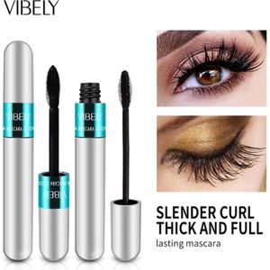 Vibely 2 in 1 4D fiber mascara voor extra volume en krul - volume - curling - waterproof - Vegan - volume - 4d Fiber