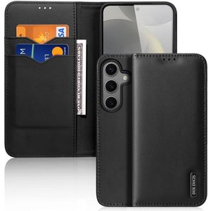 Samsung Galaxy S25 Dux Ducis Hivo Lederhülle mit Geldbörse - Schwarz