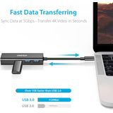 Choetech USB-C Hub met 3x USB3.0 Poorten en RJ45 Gigabit Ethernet Poort