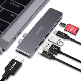 Choetech Docking Station HUB-M14 voor Macbook Pro, 7-in-2 USB-C, Thunderbolt 3 (zilver)