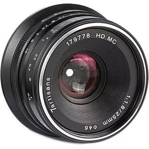 7Artisans - Cameralens - 25mm F1.8 - Zwart - Voor Panasonic, Olympus M43