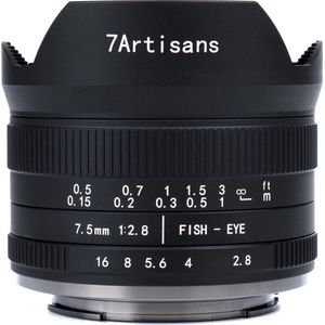 7artisans 7,5 mm F/2,8 Fisheye Mark II - Objectief - Zwart - Fujifilm X