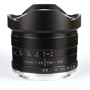 7artisans - 7.5mm F/2.8 - Canon EF-M Mark II - Zwart