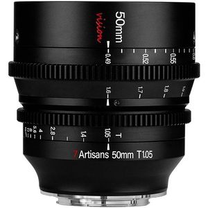 7artisans - 50mm T1.05 - Cine Lens - Zwart - Sony E Mount