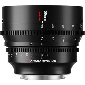 7artisans - 50mm T2.0 - Prime Cine Lens - Canon RF - Metalen Behuizing