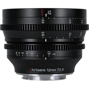 7artisans - 12mm T2.9 - Cine Lens - Fujifilm X - ED Glas - Volledig Metalen Behuizing