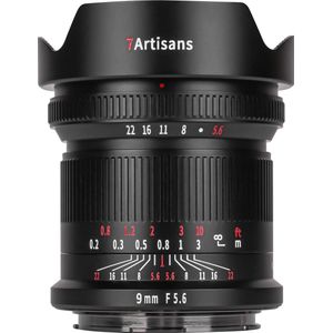 7artisans - 9mm F/5.6 - Ultragroothoeklens - Zwart