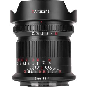 7Artisans - FF 9mm F5.6 - Canon EOS-R-Mount - Zwart - Ultrabreed Perspectief