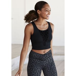 LASCANA ACTIVE Funktionsshirt, mit Mesh-Einsatz und Leo Muster