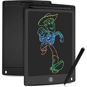 HOMESTEC Lcd-schrijfbord, 8,5 inch, schrijfbord, kleurrijk display, kinderlaptop voor noteren/tekenen, optimale papiervervanging, kinderspeelgoed vanaf 3 jaar (zwart)