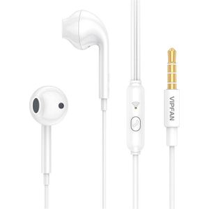 Vipfan M15 Draadloze In-Ear Koptelefoon, 3,5mm Jack, 1m (wit)