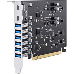 Inateck - KU8212 - PCIe USB 3.2 Gen 2-kaart - 8 USB-poorten - 2 USB-C en 6 USB-A