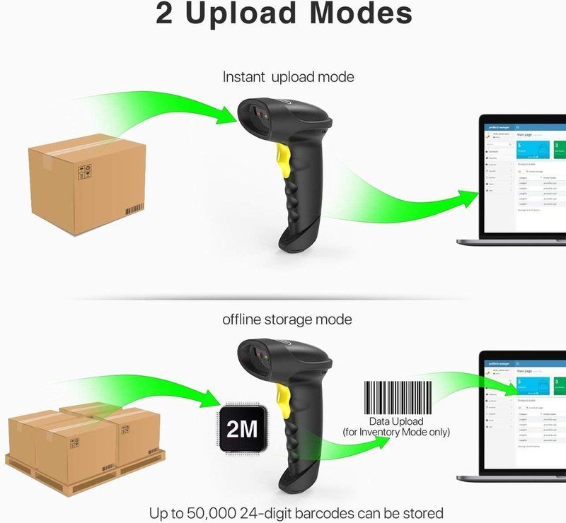 Inateck - BCST-50 - Barcodescanner - Draadloos - 2D - Bluetooth