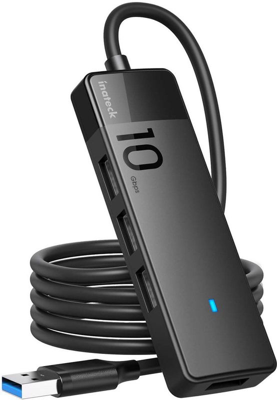 Inateck - HB2025AL - USB Hub - Zwart - 4 USB-A Aansluitingen - 1 Meter Kabel