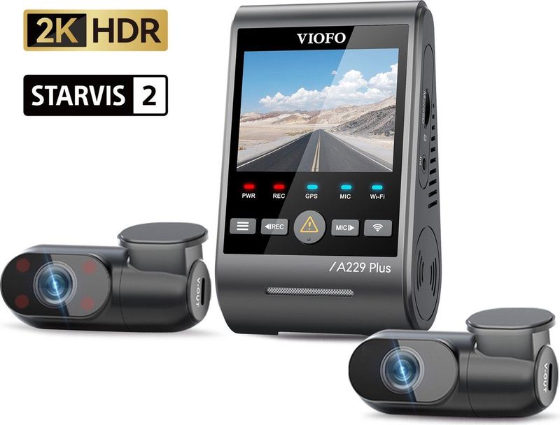 Viofo - A229 Plus - 3CH Dashcam - 2K - 1080p - Wifi - GPS
