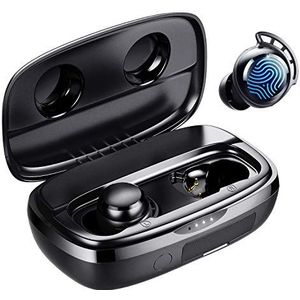 Draadloze oordopjes, Tribit 100H Speeltijd Bluetooth 5.0 IPX8 Waterdicht Aanraakbediening Ture Draadloze Bluetooth-oordopjes met microfoon Koptelefoon In-ear Diepe bas Ingebouwde microfoon Bluetooth-hoofdtelefoon, FlyBuds 3