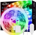 NiteBird - LED Strip - 5 Meter RGB - met Afstandsbediening - Zelfklevend