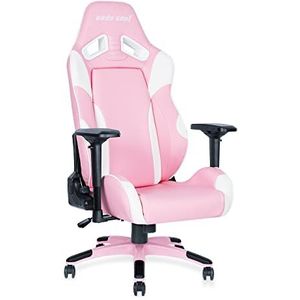 Anda Seat Soft Kitty Gaming Pro - Ergonomische gamingstoel van leer met neksteun en lendenkussen, comfortabele gamingstoel voor kantoor en videospellen, roze