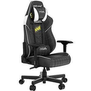 Anda Seat Navi Esports Pro Gamingstoel, zwart, ergonomische bureaustoel van hoogwaardig leer met nek- en rugsteun, gamingstoel voor volwassenen en jongeren