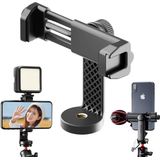 Ulanzi ST-17 360º Draaibare Telefoonhouder voor statief - met Cold Shoe Mount - Voor alle smartphones tot 10 cm breed - Zwart