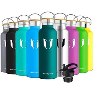 Super Sparrow Thermosfles, thermosfles, 750 ml, roestvrijstalen drinkfles, standaard opening, waterdichte sportfles, Kinderdrinkfles BPA-vrij, voor sport, sportschool, reizen