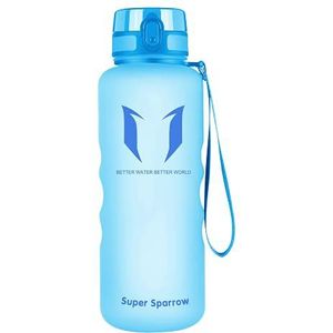 Super Sparrow Drinkfles, 1000 ml, BPA-vrij, geschikt voor sport, wandelen, school, kantoor, buiten