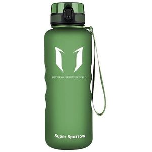 Super Sparrow Drinkfles, 1000 ml, BPA-vrij, geschikt voor sport, wandelen, school, kantoor, buiten