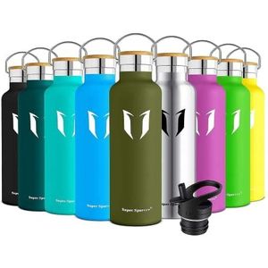 Super Sparrow thermosfles, 1000 ml, roestvrij stalen drinkfles met standaard opening, waterdichte sportfles, BPA-vrij, voor sport, fitness, reizen