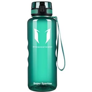 Super Sparrow waterfles, drinkfles, BPA-vrij, geschikt voor sporten, wandelen, school, kantoor, buiten, 1,5 liter