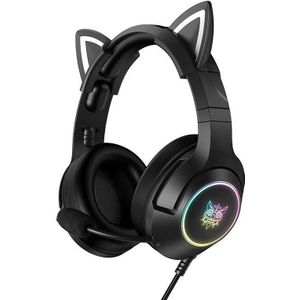 Onikuma K9 Cat Ears (Bedraad), Gaming headset, Zwart