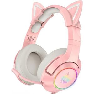 Onikuma K9 Gaming Headset - Met Microfoon - Roze Kattenoren