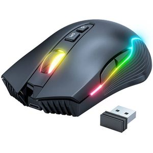 Onikuma CW905 - Draadloze Gaming Muis - Zwart - 2.4G Verbinding - RGB Achtergrondverlichting