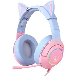 ONIKUMA K9 Gaming Headphones - Roze - Blauw - Eco-leer