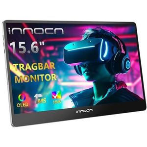 INNOCN OLED Draagbare monitor 15,6 inch, FHD gaming scherm, 100.000:1, HDR, HDMI/USB C, TÜV-Low Blue certificering, draagbare monitor voor laptop/Xbox/MacBook