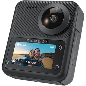 KanDao QooCam 3 actiecamera, foto 5,7 K 62 MP 360 graden 60 fps onderwatercamera, twee sensoren van 1/1,55 inch vlogcamera, foutloos, IP68 waterdicht