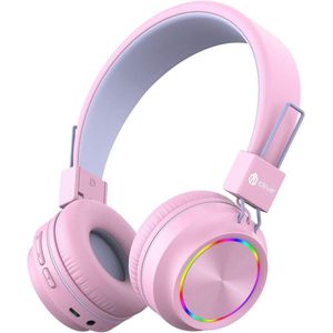 iClever - BTH03 - draadloze junior koptelefoon - max 94dB - microfoon, opvouwbaar (roze)