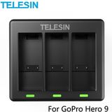 Telesin - T-GP-BCG-902 Batterij-oplader - Voor GoPro 9, 10, 11, 12 - Laad 3 Batterijen Snel Op
