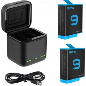 Telesin three-channel box charger for GoPro Hero 9 / Hero 10 + 2 batteries (GP-BNC-901)
