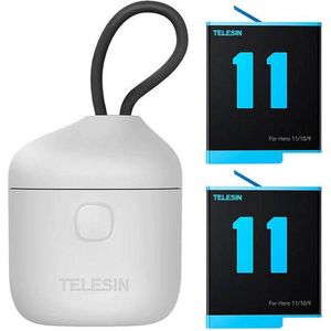 Telesin 3-slots Waterdichte Oplader Allin Box - Inclusief 2 Batterijen - Voor GoPro Hero 12/11/10/9