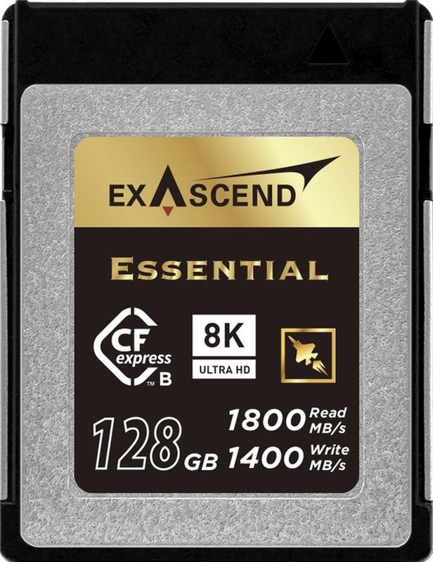 Exascend ESSENTIAL 128GB CFexpress Type B - 1800MB/s - Zwart Grijs